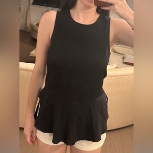 Theory silk midnight blue peplum top